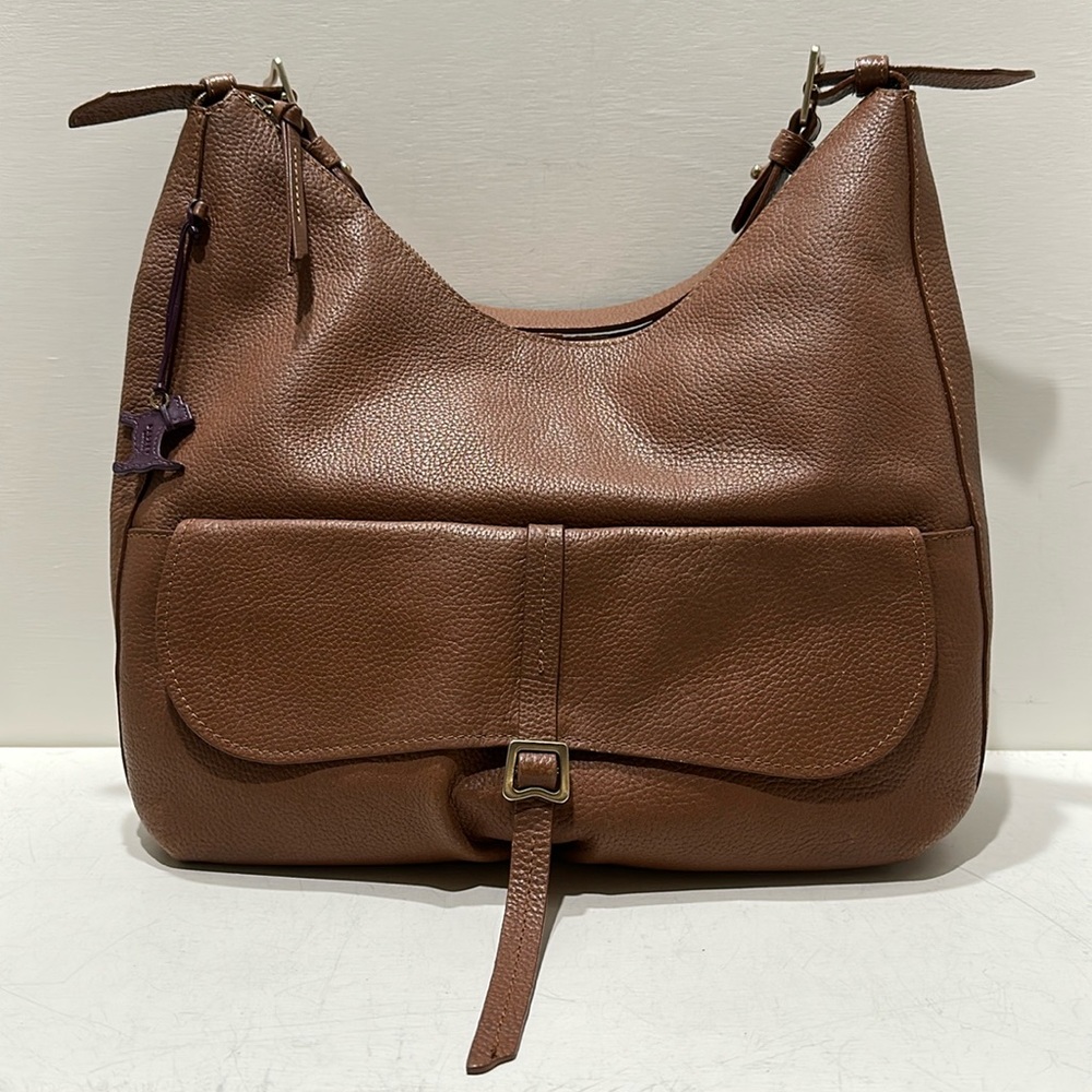 RADLEY LONDON Large Brown Pebbled Leather Hobo Bag